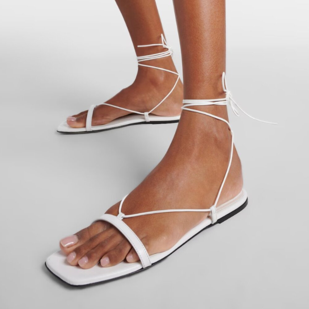TOTEME The Croco Tie Sandal white 39